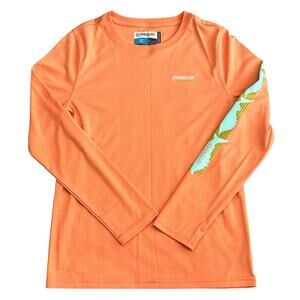 COLUMBIA PFG Boys Performance Orange Fish Gear Top Large NWOT